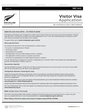 New Zealand Visitor Visa Application