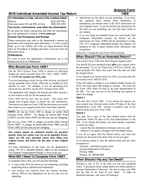 Arizona Form 140X
