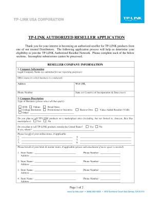 TP-Link Authorized Reseller Application