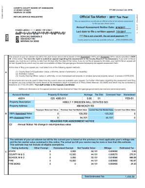 Georgia Ad Valorem Tax Assessment Notice
