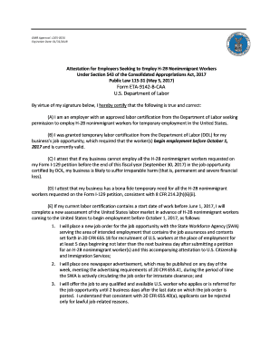 Attestation for Employers Seeking to Employ H-2B Nonimmigrant Workers