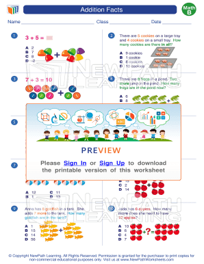Addition Facts Worksheet