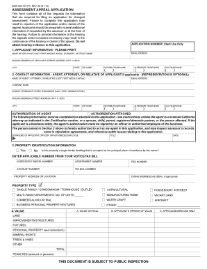 California Assessment Appeal Application