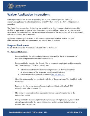 FAA Small UAS Waiver Application