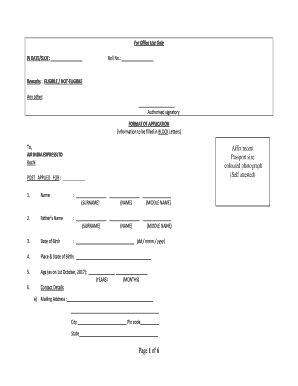 Air India Express Employment Application Form