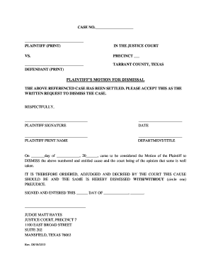 Plaintiff's Motion for Dismissal