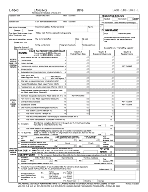 Michigan Lansing Individual Income Tax Return