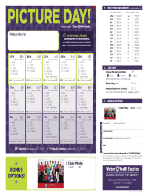 School Picture Day Order Form