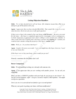 Real Estate Listing Objection Handlers