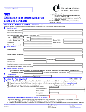 New Zealand Full Practising Certificate Application