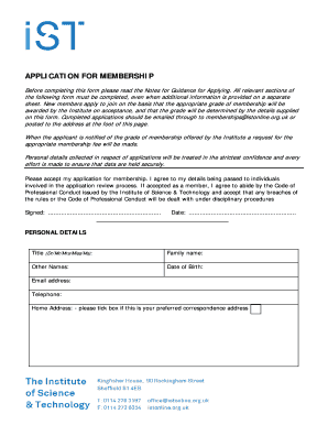 Application for Membership