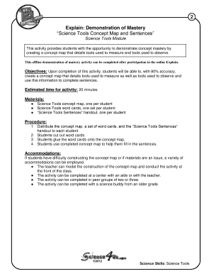 Science Tools Concept Map Activity
