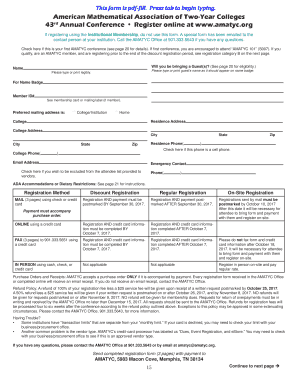 AMATYC Conference Registration Form