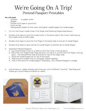 Pretend Passport Printable