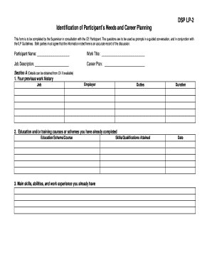 DSP LP-2 Career Planning Form