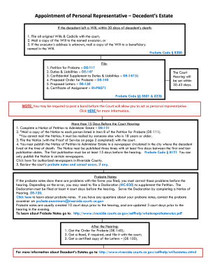 California Appointment of Personal Representative