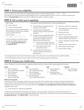 Kaiser Permanente Individual and Family Health Plan Application
