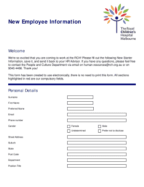 New Employee Information Form