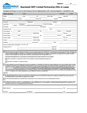 Boardwalk REIT Limited Partnership Offer to Lease