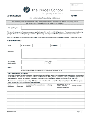 UK School Teacher Application Form