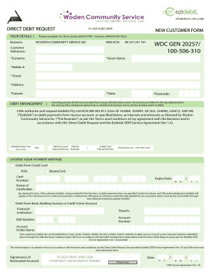 Direct Debit Request Form