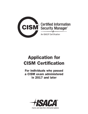 Application for CISM Certification