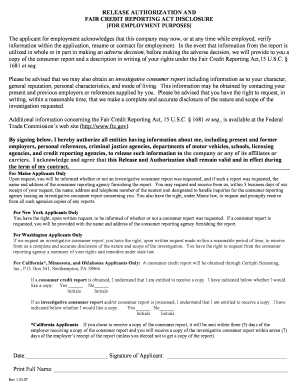 Employment Background Check Release Authorization