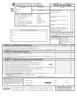 Tennessee Franchise and Excise Tax Return