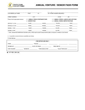 Annual Vehicle and Vessel Pass Form