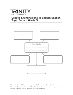 Graded Examinations in Spoken English Topic Form