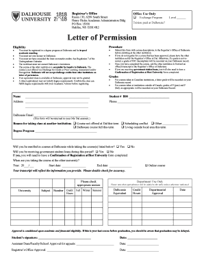 Dalhousie Letter of Permission