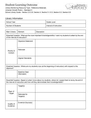 Librarian Growth Rubric