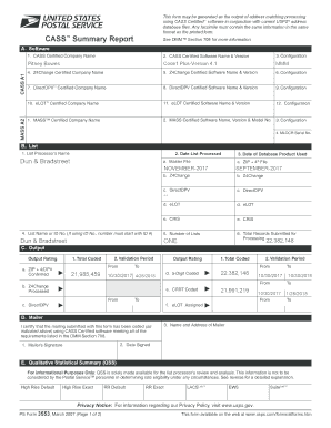 USPS CASS Certification Form