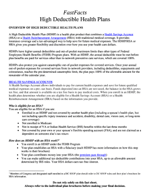 Slums printable - High Deductible Health Plans - opm