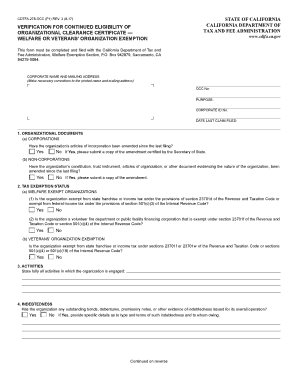 California CDTFA-278-OCC Form