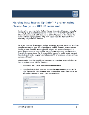 Fillable Online Merging Data into an Epi Info 7 project using Fax Email ...