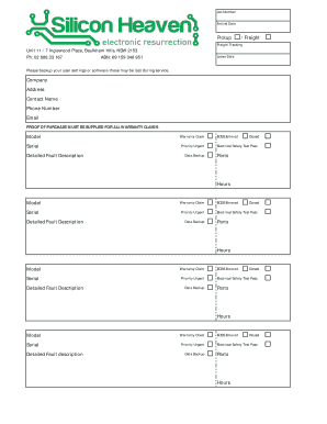Electronic Device Warranty Claim Form