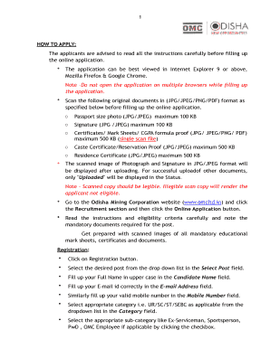 Odisha Mining Corporation Online Application