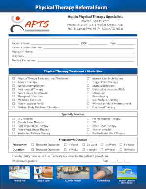 Physical Therapy Referral Form