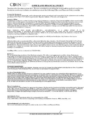 Medical Office and Financial Policy Consent Form