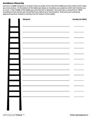 Anxiety Avoidance Hierarchy Form