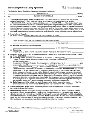 Exclusive Right of Sale Listing Agreement