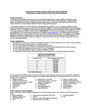 California Alternate Rates for Water (CARW) Application