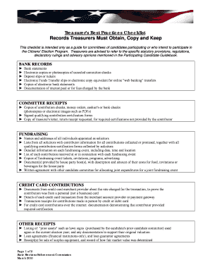 Treasurer’s Best Practices Checklist