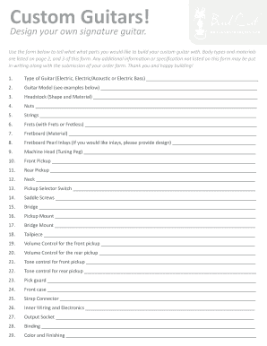 Custom Guitar Design Form
