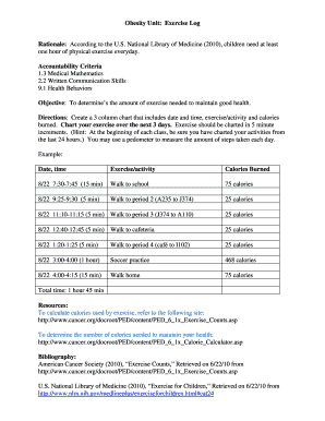 Exercise and Sleep Log