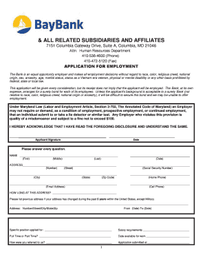 Application for Employment