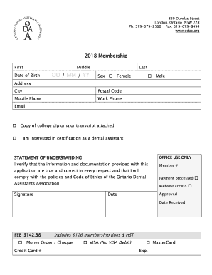 2018 ODAA Membership Application Form