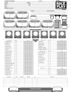 Star Wars RPG Character Sheet