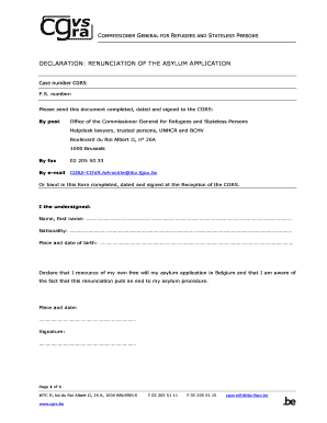 Declaration of Renunciation of Asylum Application